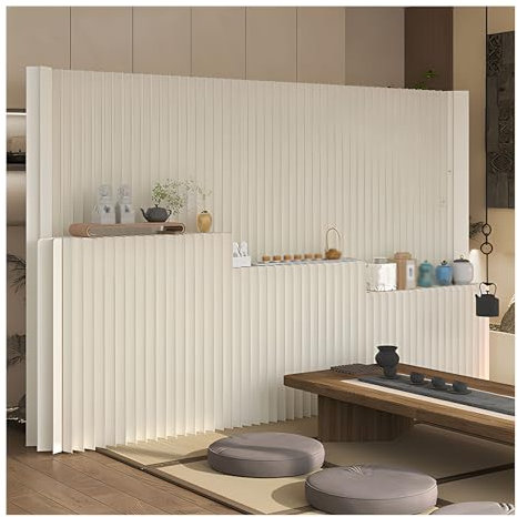 Raumteiler Raumteiler Aus Kraftpapier Mit Ablagefläche, Sichtschutz Fürs Wohnzimmer Und Raumteiler Für Den Innenbereich, Kein Zusammenbau Erforderlich(3layers,3x2.4m/9.84x7.87ft)