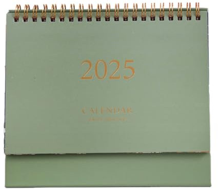 Wzxhew Familienkalender 2025 Desktopkalender Stand Up Jahreskalender Tisch Papierkalender Tagesplaner Monatliche Seiten Staffelei Kalender (B, One Size)