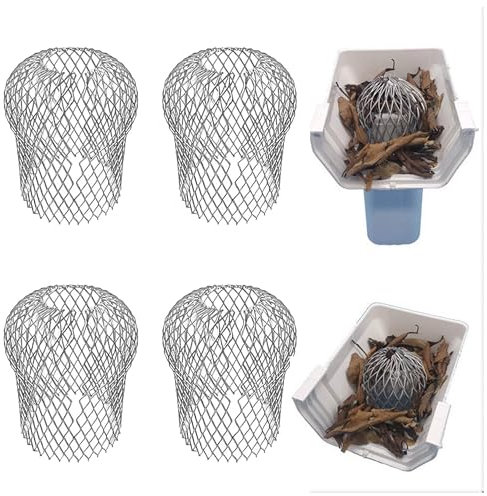 Dachrinnen Laubschutz, 4 Stück Fallrohrschutz Dachrinnenschutz, Rinnensieb Fallrohrschutz Laub Verschmutzung Moos Regenrohrschutz für Dachrohre