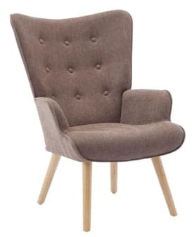 Vente-unique - Fauteuil en Tissu Taupe VATELY