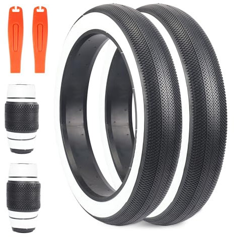 BALINGE E-Bike 26x4.0 Fat Tire 2 Pack - Heavy Duty High Performance Verschleißfest für Mountain Snow Bike White Wall