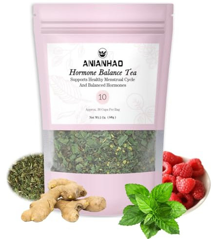 Herbal Tea for Hormone Balance Tea – Herbal Blend for Hormonal Health & Wellness Natural Menstrual Cycle Support, Spearmint Flavor, Loose Leaves