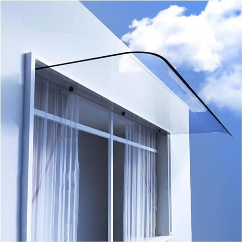 Generisch Tenda da sole per finestra esterna e veranda in policarbonato trasparente, resistente ai raggi UV da pioggia e neve per ingresso di casa, veranda, terrazzo, tetto (dimensioni: 40 x 80 cm)