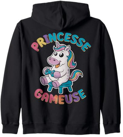 Princesse Gameuse Cadeau Licorne Geek Jeux Vidéo Gaming Sweat à Capuche