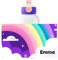 Mepal Personalisierte Trinkflasche mit Namen - Wasserflasche für Kinder Pop-up Campus - Regenbogen - Auslaufsichere Flasche für Schule - BPA-frei & Spülmaschinenfest - 400 ml - Lila Regenbogen
