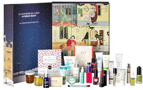 La French Beauty Beauty Geschenkset – 24 Französische Beauty-Produkte für Gesicht, Körper und Haare sowie Parfums & Make-up – 20 Marken – Wert 392 € – Hergestellt in Frankreic