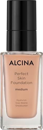 ALCINA Perfect Skin Foundation medium - 1 x 35 ml - Hohe Deckkraft - Makelloses Erscheinungsbild ohne Maskeneffekt - Perfektes, seidenmattes Finish - Natürliches Strahlen - Mit Hyaluron & Sheabutter