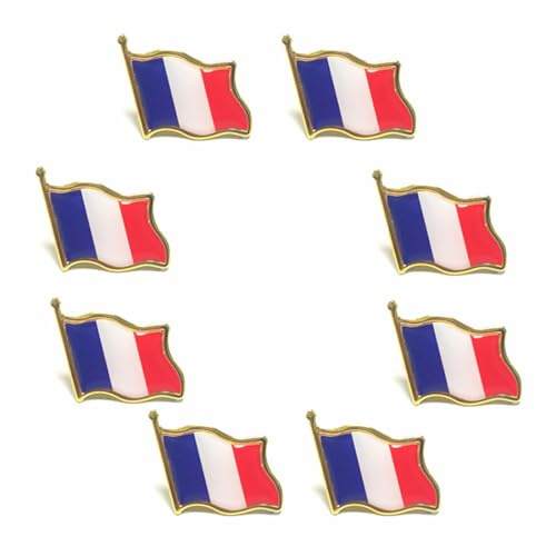 CATZUM Pièces Pins Métal Drapeau Français Badge à Épingle Broches Fête Nationale Française Fans de Sport Veste Sac à Dos Accessoire Décoratif