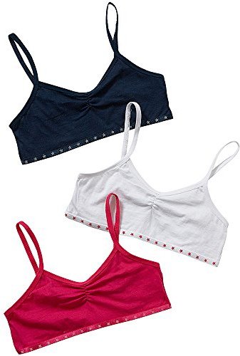Just Essentials Girls Back to School 3 Pack Cotton Crop Bra Tops UK Seller