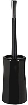 Spirella Malibu Brush Toilet Set Made of Porcelain Black, Standard Size