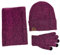 TMEOG Wintermütze Herren Mütze Schal Handschuh-Sets, Touchscreen Handschuhe Beanie Warme Mütze Strickmütze Winterschal Herren mit Fleecefutter (Hot Pink)