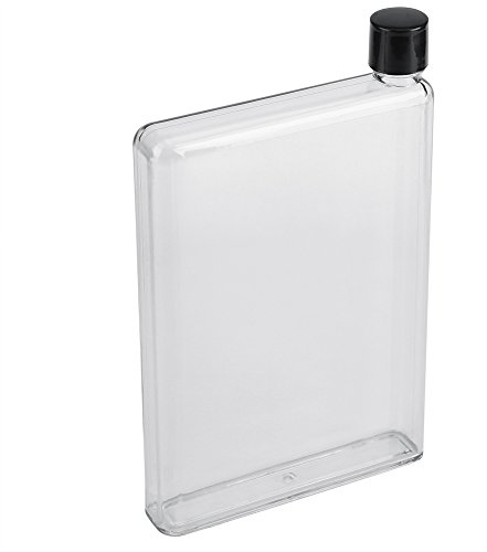 Delaman® Neue Flache Wasserflasche aus AS Material BPA frei, 750ml Transparent (Color : Colorless)
