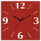 ARTLAND Wanddeko Wanduhr ohne Tickgeräusche Alu Funkuhr 30x30 cm Quadratisch Lautlos 4 Ziffern Farbig Schlichtes Design Rot S7KJ