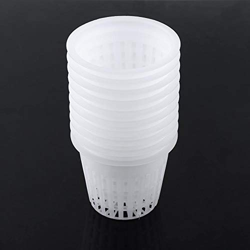 10 stücke Schwere Mesh Topf Net Cup Heavy Duty Hydroponischen Pflanzen Mesh Pot Kunststoffkorb Gartenpflanze Wachsen Tasse Klon (weiß)