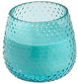 Spaas 6 Bougies d'été Non parfumées en Verre bullé 25 Heures Bleu Aqua