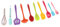 Tubayia 10 pieces silicone kitchen utensils kitchen aid set with spatula, spoon, brush, whisk, tongs, ladle etc.