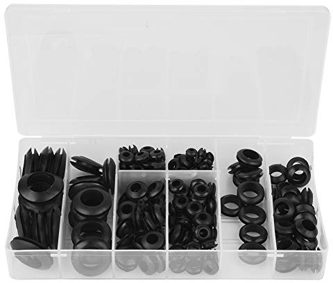 Juego de anillos de sellado de arandela de goma negra de 200 piezas Juego de juntas tóricas Junta de almohadilla de almohadilla plana