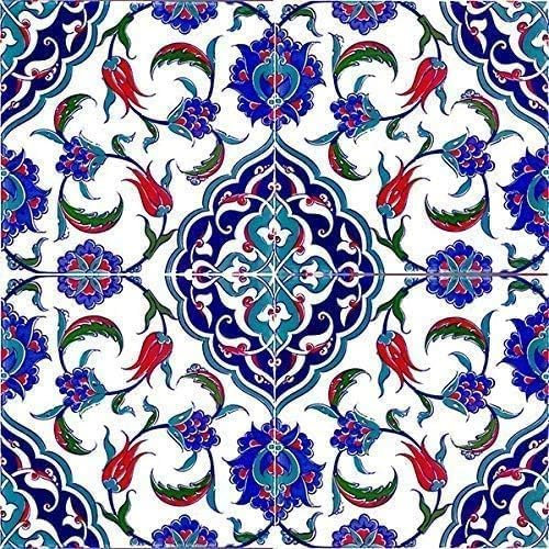 Cerames Feray- Keramische Wandfliesen für Bad und Küche im Mosaikstil - 1 Packung mit 12 dekorativen Fliesen (0,48m2) aus der Türkei - 20x20 cm - Ideal für Rückwand Küche oder Wandfliesen Bad