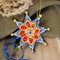 Nostalgischer Weihnachtsbaumschmuck Stern aus Holz Beidseitig Handbemalt 9 х 9 х 0.5 cm Ukrainische Weihnachtsdekoration Traditionelle Handarbeit der Petrykiwka-Malerei
