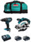 MAKITA Kit MK203 (Trapano a Percussione DHP482 + Sega Circolare DSS610 + 2 Batterie 5,0 Ah + Caricabatterie + LXT600)