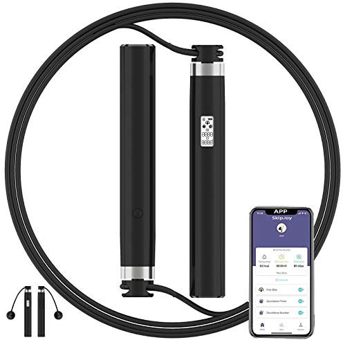 Skipping Rope Adult Fitness Women Skipping Rope With Counter ,Battle Ropes / Crossrope, 1set(2x ABS Handle(Embed Recharge Battery )+1x 3m Long Rope+ 2x Cordless Ball+ 1x USB Cable+ 1x Manual)