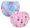 Teamoy pañals nadar lavables(paquete de 2), reutilizables pañales para baño pañales de natación para bebés niño, patrones escamosos + niña de ballet