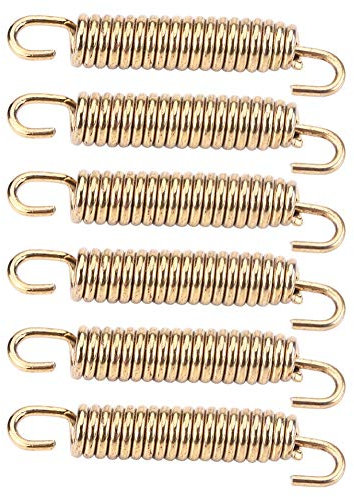 6 Pièces 63mm Ressorts D'échappement en Acier Inoxydable Silencieux Universel Tuyau D'échappement Ressorts Crochets pour Moto Moto(or)