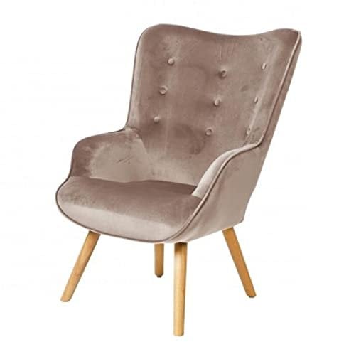 North Fauteuil scandinave en Velours 72x65xH99CM (Beige)