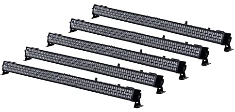 Showlite SB-216 LED Stage Bar 5x Set - 216 Stück RGB LEDs à 10 mm - Lichteffekt - Bühnenlicht - Discolicht - 6 DMX-Modi - Stroboskop Effekt - Schwarz