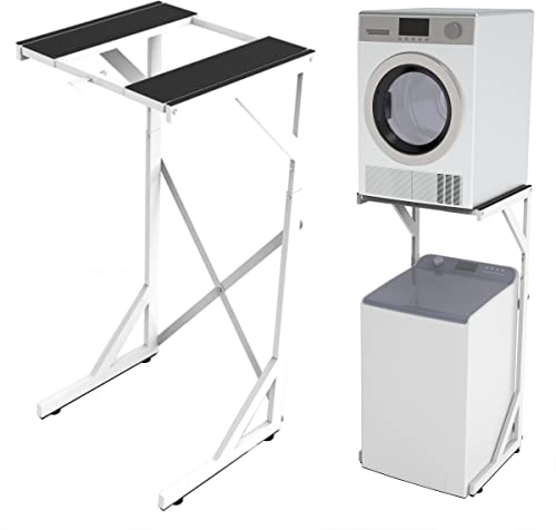 DS DRYERSTAND Top Load Tumble Dryer Stacking Kit - Universal Washer and Dryer Stacking Kit with 75KG Load Capacity, Adjustable Tumble Dryer Frame Fit for 72-82 cm, No Drilling, Laundry Organiser