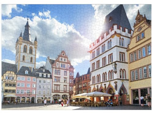 MyPuzzle Trier, Marktplatz mit Steipe im Stadtzentrum der antiken römischen Stadt - Premium 1000 Teile Puzzle - MyPuzzle Sonderkollektion von Puzzle Galaxy