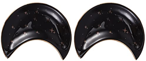 Cabilock 2 Pièces Plateau à Bijoux Lune Boucles d'oreilles pour Mariage apéritif décor Assiette en Forme de Lune Assiettes de Rangement pour Bijoux Nordique gobelet en Carton Bague Manquer