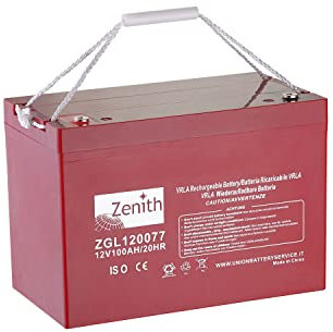 BATTERIA AGM ZENITH ZGL120077 100Ah 12V CAMPER PANNELLI SOLARI SCARICA LENTA NAUTICA SERVIZIO