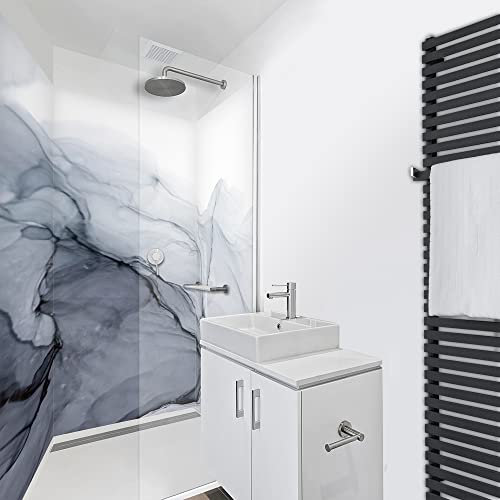 WANDFREUDE individuelle Duschrückwand Aluverbundplatte auf Maß (3 Stück - Hochtexturierte Ölfarbe - Premium Brillant Lack) – Dusche Wandverkleidung Duschwandverkleidung Duschrückwände