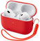 ORNARTO Kompatibel mit AirPods Pro 2 Hülle 2022, Schützende Flüssig Silikon Hülle für AirPods Pro 2 2022 Hybrid Skin Front LED Sichtbar Silikon Hülle Rot