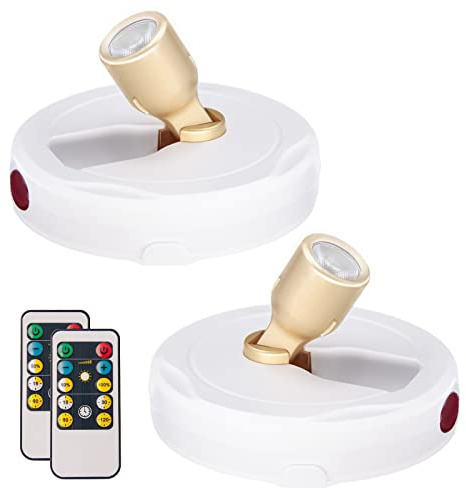 HAMVIDNE Foco LED, luces de imagen alimentadas por pilas, iluminación ascendente interior, luces de disco con control remoto, luz de palo para exhibición de pared, diana, pintura, obras de arte