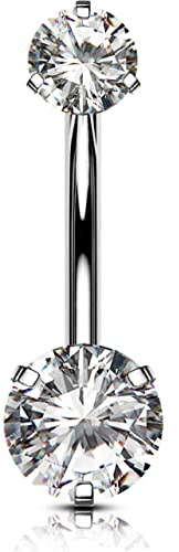 OUFER Body Piercing Bauchnabelpiercing Titan Belly Piercing 12mm Extra Lang 14G Bauchnabelpiercing Schmuck Navel Belly Bar Navel Piercing Jewellery Nabelpiercing
