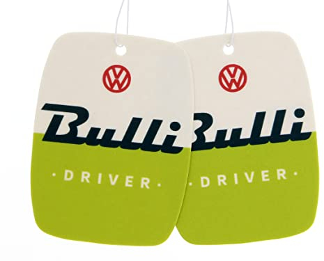 BRISA VW Collection - Volkswagen Luft-Erfrischer-Duft-Spender fürs Auto im T1 Bulli Bus Motiv 2er-Set (Bulli Driver/Grüner Apfel/Grün)