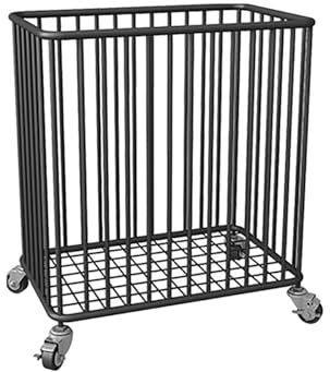 Metal Hamper Bin on Wheels, Sturdy Large Dirty Clothes Bin Organizer, Laundry Hamper Cart Sorter Clothes Basket for Dirty Clothes, Bathroom Organizer Rack