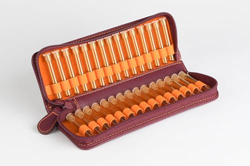 Taschenapotheke Globuli Kunstleder Pflaume für 30 Gläser Homoöpathie Etui