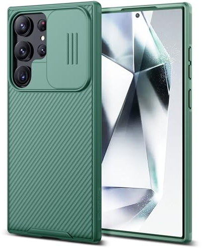 Nillkin for Samsung Galaxy S24 Ultra Case, CamShield Pro S24 Ultra Case with Slide Camera Cover, Lens & Privacy Protection, Slim Fit Shockproof Phone Case for Samsung S24 Ultra Green