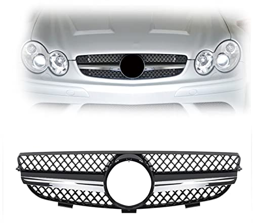 VIDOJI Auto Kühlergrill Racing Grills Schwarz Obere Stoßstange Haube Mesh Grid Kit Für Benz W209 CLK Klasse CLK320 CLK500 2003-2009