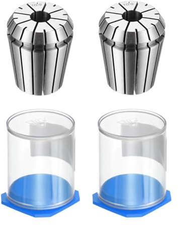 QUARKZMAN 2Pcs Er32 Pinza de Resorte de 10mm Chuck 0.008 Alta Precisión Acero de Resorte 65Mn para Fresadora CNC Torno Máquina de Grabado