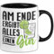 Gin Cocktail Tasse Geschenk Spirituosen Motiv Witz Becher Am Ende Ergibt Alles Einen Gin (Schwarz)