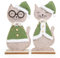 Logbuch-Verlag Weihnachtskatzen Set 2 Katzen Figuren grün grau Weihnachten Geschenk Dekofiguren zum Hinstellen Katzendeko 26 cm