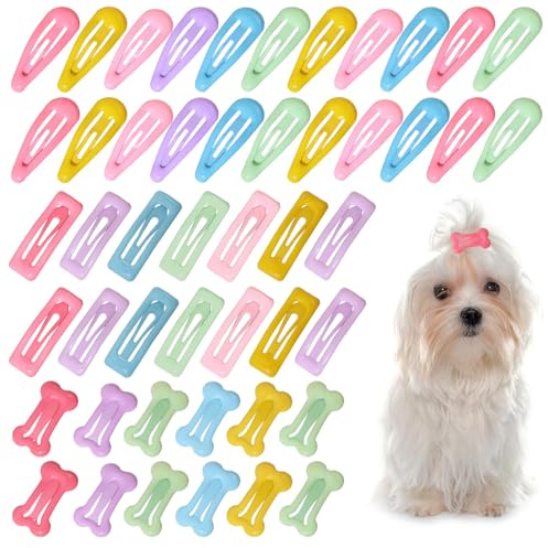 GLOBLELAND 3 Stil 20 Stück/Stil Haarspangen Für Hunde Knochenform Rutschfeste Haarspangen Für Tierhaare Verschiedene Farben Mini Haarspangen Mit Druckknopf Hundehaar Accessoires Für Katzen Welpen