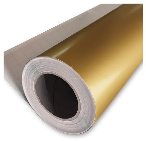 Rouleau adhésif Or aspect brillant 61,5 cm x 5 m, vinyl autocollant multi usage vendu au mètre, adhésif de décoration au mètre
