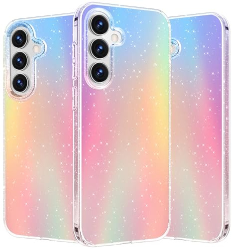 Glitzer Handyhülle für Samsung Galaxy S23 FE Hülle Bling Sparkle , Irisierend Glitzer Handyhülle für Frauen und Mädchen, Original Ultra Dünne Leichte Stoßfest Schutzhülle Case für Samsung S23 FE 5G