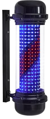 Barberpub Barber Pole Barbierstab, Barbershop Friseurstange mit LED Leucht Salon Einrichtung, Friseursalon, Barbier Stange Licht, Wandmontage, 71 CM Barber Equipment, Energie Sparen L047BC