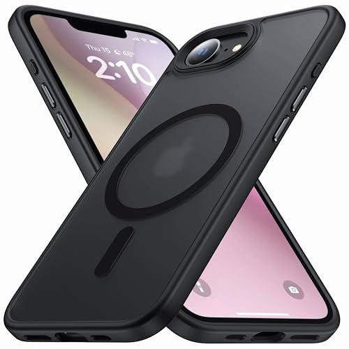 FNDMIL [NO.1 Magnetisch für iPhone 16e Hülle mit MagSafe [Durchscheinend Matt] [Anti-Fingerabdruck] [[Militär Stoßfest] Dünn Hardcase mit Silikon für iPhone 16e Handyhülle 2025, Schwarz